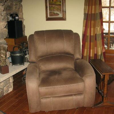 electric micro suede recliner  SOLD