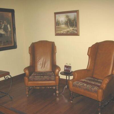 leather wing back chairs   BUY IT NOW $245.00 