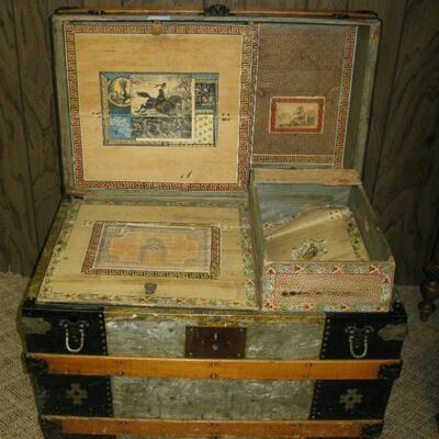 Antique R. N. Woollett trunk  BUY IT NOW $ 125.00