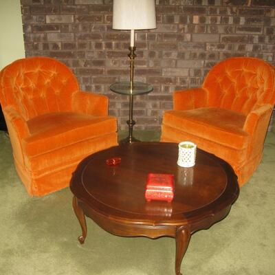 2 BARREL CHAIRS BUY IT NOW $ 105.00