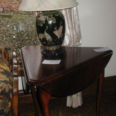 drop side triangle table  BUY IT NOW $ 185.00            
              BLACK LAMP  SOLD 