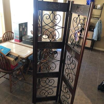 Solid Wood Divider w/ Iron Accents - $100