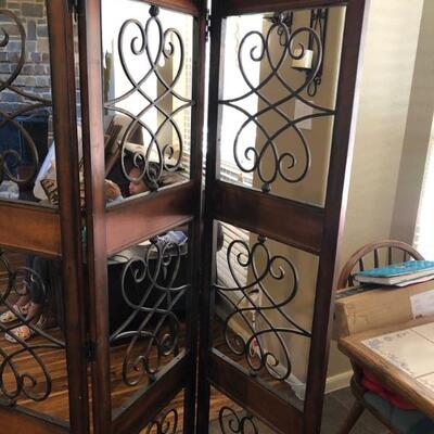 Solid Wood w/ Iron Accent Divider Wall $100