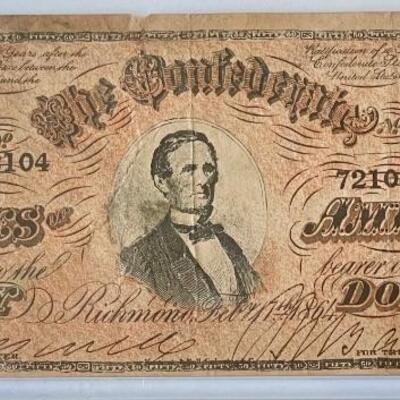 Facsimile of Civil War currency