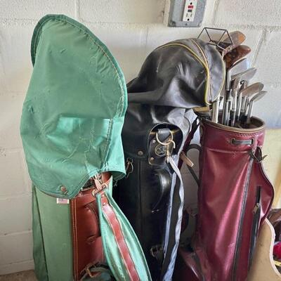 Golf clubs and bags