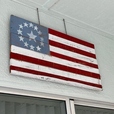 Wood American flag