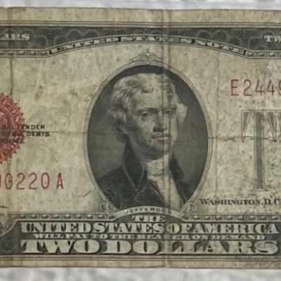 1928 U.S. Red Seal Two Dollar Bill
