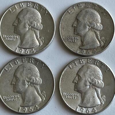 1964 Silver Washinton Quarters