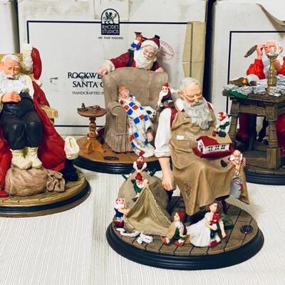 Norman Rockwell Heirloom Santa Claus figurines 