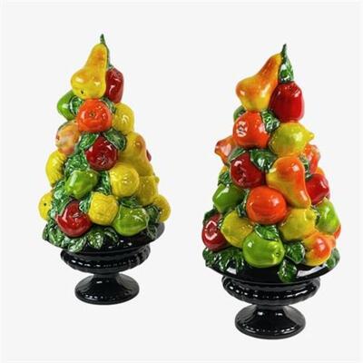 Lot 299
Department 56 Ceramic Glazed Fruit Topiary Pair