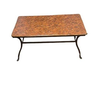 Lot 030g
Parquet Style Wood & Iron Coffee Table