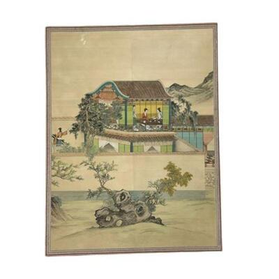 Lot 007
Vintage Chinese Silk Landscape Painting (Oversized)