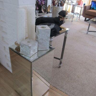 Vintage mirror pedestal w/ gorgeous Italian candles
