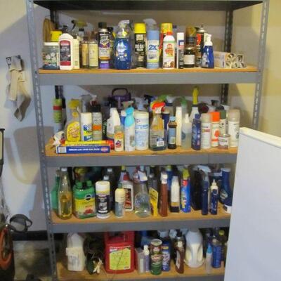 Nice sturdy shelf & chemicals