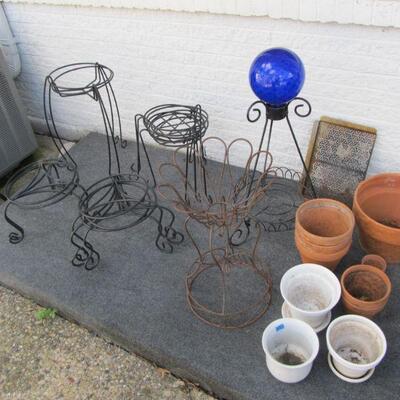 plant stands and pots