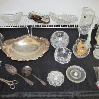 Multiple vintage fine silver-plated serving pieces, fine crystal & other beautiful pieces to choose from