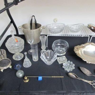 Multiple vintage fine silver-plated serving pieces, fine crystal & other beautiful pieces to choose from