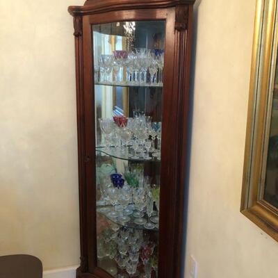 $150 antique corner display cabinet