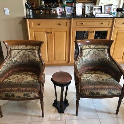 African print side chairs $75