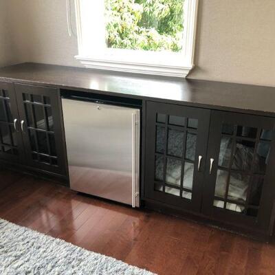 $175 custom built sideboard with mini refrigerator