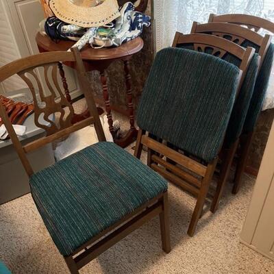 vintage folding chairs padded