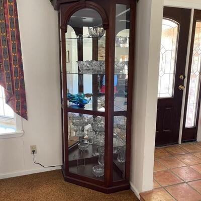 lighted display cabinet sliding door