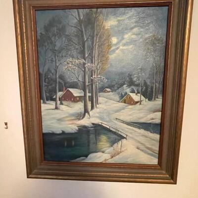 Winter landscspe painting