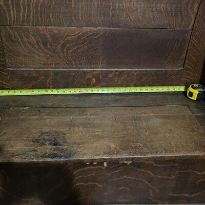 Oak bench approximately 38 inches across