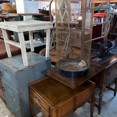 Large Wire Bird Cage assortment of Furniture