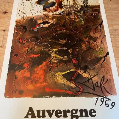Auvergne Travel Poster By Salvador Dali 
