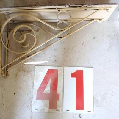 #1046 â€¢ Wall Mount Shelf and (2) Number Signs