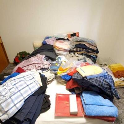 #5806 â€¢ Mens Clothing, Towels, Blankets, and More. 