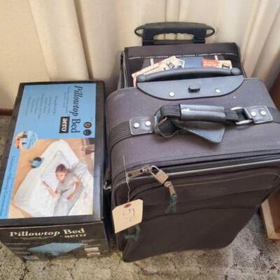#5714 â€¢ Suitcase, Rolling Cooler and Pillowtop Bed
