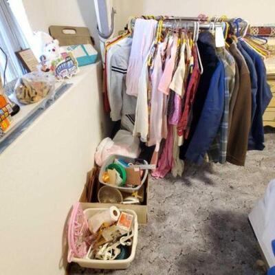 #5810 â€¢ Clothing Rack, Men's and Women's Clothing, Sewing Accessories, and More Clothing Rack, Men's and Women's Clothing, Sewing...