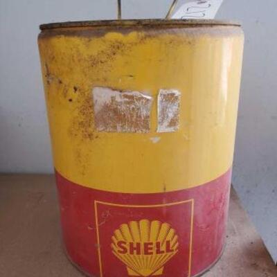 #2124 â€¢ Vintage Shell Gas Can Measures Approx: 11
