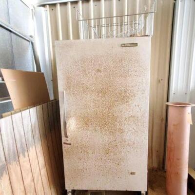 #1308 â€¢ Whirpool Freezer and Metal Storage Bins Pallet Not Included Measures Approx: 31.5
