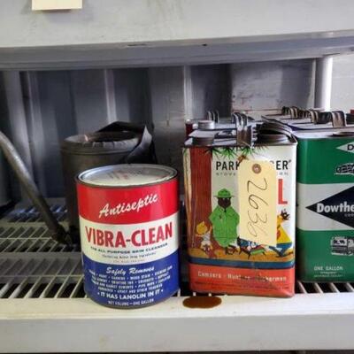 #2636 â€¢ Vintage Products in Original Boxes, Tin Cans and More Includes Carbon X, Lacquer, Car Polish, Lock Fluid, Mentholatium, Tire...