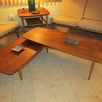 Rare lane swivel walnut coffee table