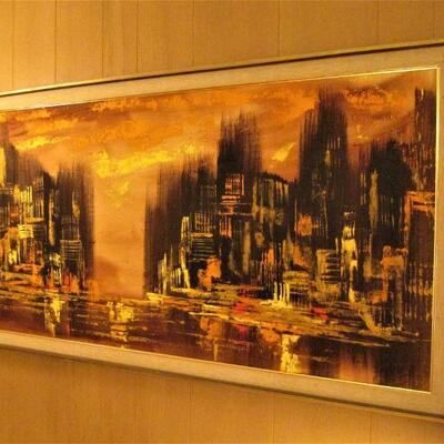 Mid-century city painting by Toscanini