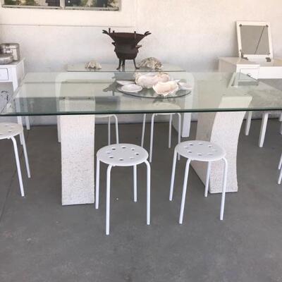 Patio table with glass top.  Table only $75