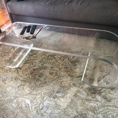THICK Scroll Lucite table