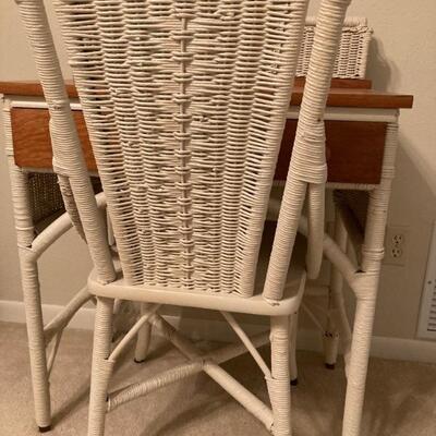White â€¢ Wicker â€¢ Desk Chair â€¢ (detail)