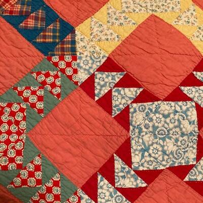 Arrow Quilt â€¢ Hand Sewn â€¢ ca 1930 â€¢ 60 US