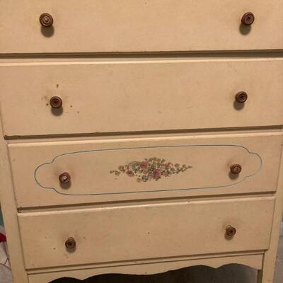 1930â€™s â€¢ Painted â€¢ Four Drawer â€¢ Chest â€¢ (30â€w x 18â€d x 41.5â€h) â€¢ 90 US