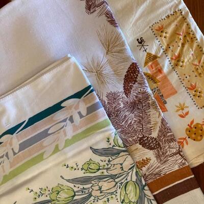 Luncheon Cloths â€¢ Cotton â€¢ 24 US â€¢ Linen â€¢ 24 US â€¢ Oil Cloth â€¢ 12 US â€¢ (bottom to top)
