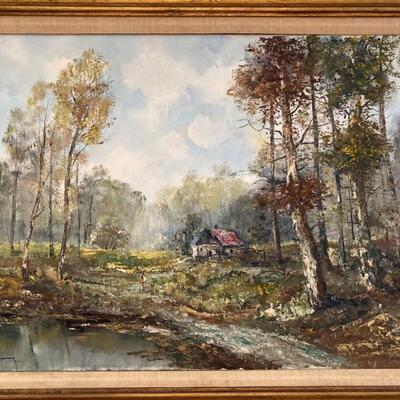 â€˜Going Homeâ€™ â€¢ Impasto Impressionism â€¢ Oil on Canvas â€¢ Signed Henry (?) â€¢ (24â€ x 36â€ - image size) â€¢ 525 US 