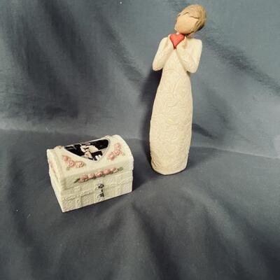 (2) Love: Trinket Box & Willow Tree Figurine