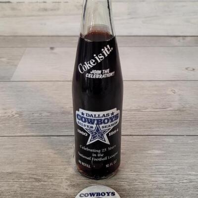 Dallas Cowboys Commemorative Coke Bottle & Pin