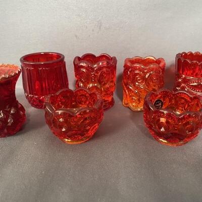 Vintage LE Smith Hand Crafted Red & Amberina Glass