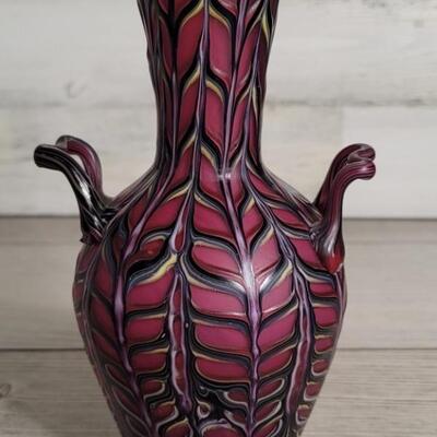 Purple, Black, & Gold Murano Glass Vase